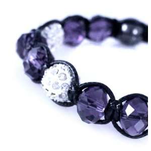  Purple Bead Crystal Ball Zen Bracelet Jewelry