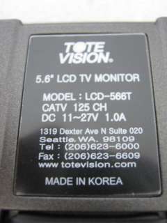 Tote Vision 5.6 LCD Monitor Model LCD 566T  