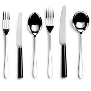  Pride Stainless Steel Black Handle Six piece Place Setting 
