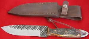   McDOWELL FORGED HORSESHOE RASP BONE CUSTOM FIXED BLADE KNIFE  