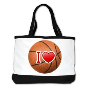   Shoulder Bag Purse (2 Sided) Black I Love Basketball 