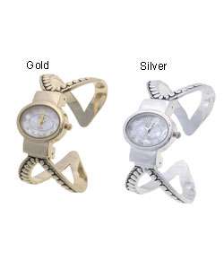 Geneva Womens Platinum Cuff Wrist Bangle Watch  Overstock
