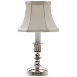  Pewter White Shade Candle Light Accent Lamp: Home 