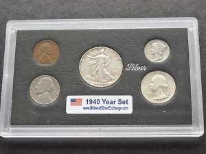 1940 UNITED STATES FIVE COIN SILVER YEAR SET  