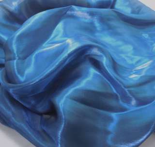 k37 Dark Blue Mirror Organza Fabric Mesh Sheer by Yard  
