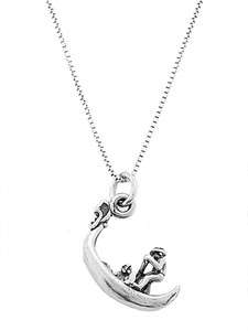 STERLING SILVER ITALIAN GONDOLA CHARM WITH BOX CHAIN NECKLACE  