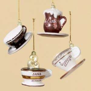  Glass Coffee Cup Christmas Ornament: Home & Kitchen