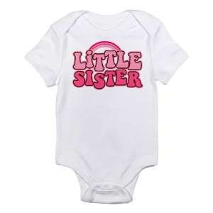 Retro Pink Little Sister Baby Cotton Onesie Shirt   Size 6 12 Months