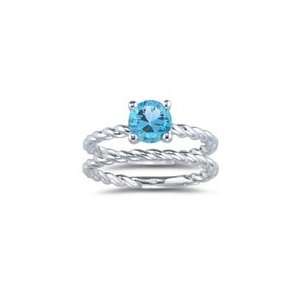  1.14 Cts Swiss Blue Topaz Engagement Wedding Ring in 18K 