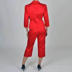 Signature by Larry Levine Suits Womens Cropped Pant Suit  Overstock 