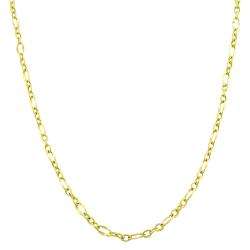 10k Yellow Gold Flat Oval Link Necklace  