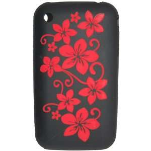  Red Hawaiian Flower Case for Apple iPhone 3G, 3GS Cell 