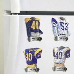 St. Louis Rams Jersey Evolution 4 Pack Magnets  Sports 