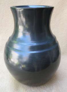 Santa Clara Black Pottery Jar by Virginia Garcia  