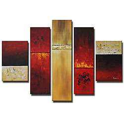 Hand painted Abstract 5 piece Gallery wrapped Canvas Set  Overstock 