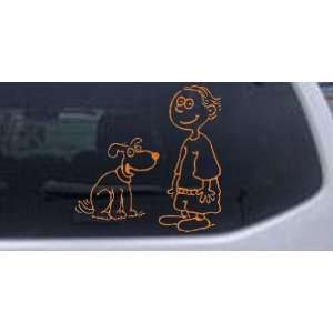 Orange 20in X 20.0in    Child With Dog Stick Family Car Window Wall 