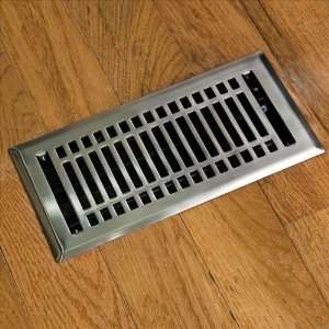  Steel Floor Register with Louvers   4 x 14 (5 1/4 x 15 