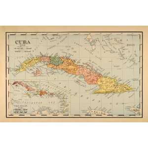   Map Cuba West Indies Caribbean Greater Antilles   Original Print Map