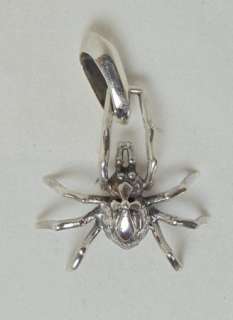 Sterling Silver Lrge 3D Creepy Spider Cross Pendant pd3  