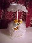 Wedding Cake Topper Teddy Bears Under an Umbrella