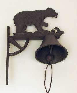 Cast iron Bear Bell. Measures 7.25W x 11.50H x 4 Bell measures 4 