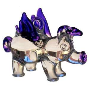 Flying Pig Blown Glass Collectible Art Figurine