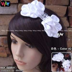 Bridal Hair Fascinator Headband Satin Flower Big Bow  