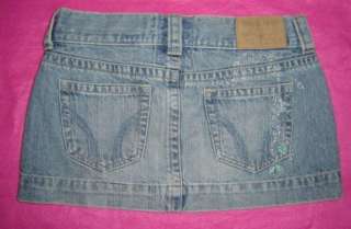 HOLLISTER Jeans CALI VTG WASH SEQUIN Embroidered Lowrise DENIM Mini 