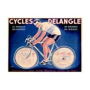    Cycles Delangle Vintage Giclee Bicycle Poster 