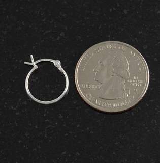   14mm Hinged Hoop Earrings Half Round .925 Italy Italian Jewelry  