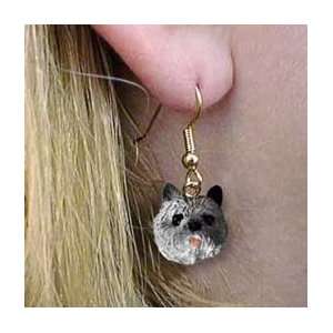  Cairn Terrier Gray Earrings Hanging 