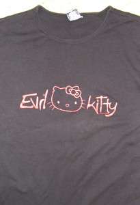 Hello Evil Kitty Pop Culture Girls Cropped T Shirt XL  