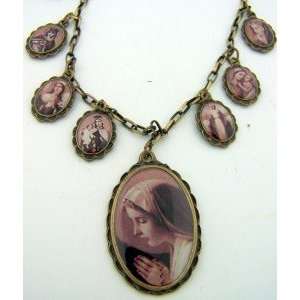   of the Virgin Mary Madonna Miraculous Medal Necklace 20 Antique Style
