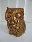 mid century modern art pottery gold gild OWL figurine Eames era