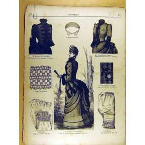  1885 Costume Promenade Ladies Fashion Crochet French