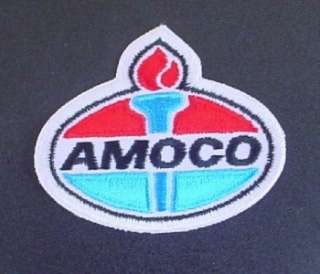 VINTAGE AMOCO OIL GAS EMBROIDERED JACKET PATCH TORCH LOGO  