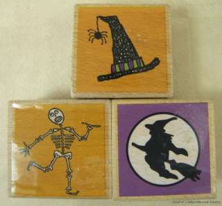 STUDIO G RUBBER STAMPS HALLOWEEN SKELETON HAT WITCH  