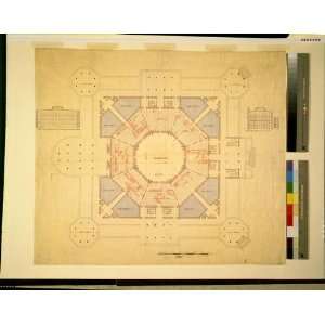 Library of Congress,Congressional Library,Washington,DC,plan,sections 