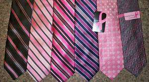 NWT One Real Men Wear Pink Breast Cancer Silk Neck Tie  