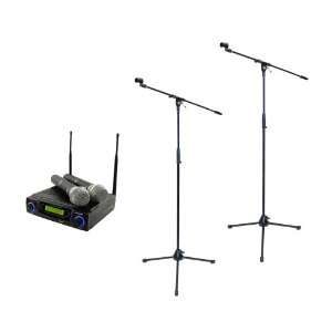  Package   PDWM3300 Wireless Professional UHF Dual Channel Microphone 