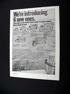 Volvo Penta 6 New Marine Engines engine 1971 print Ad  