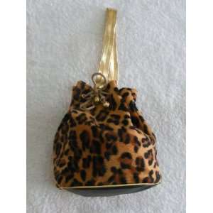   Thai Fashion Handbag  Leopard Pattern with Gold Clutch Strap Design
