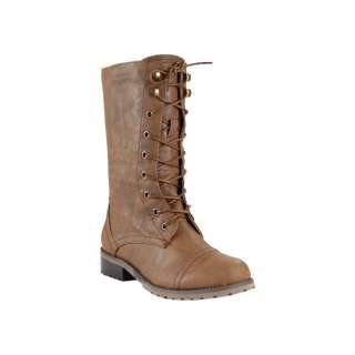 Womens Laced Ankle High Boot Lug 11 Brown Tan Gray 6 8.5  