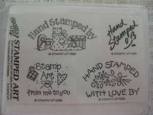 Stampin Up 1996 STAMPED ART Hand Stamp 4 pc. Set NEW  