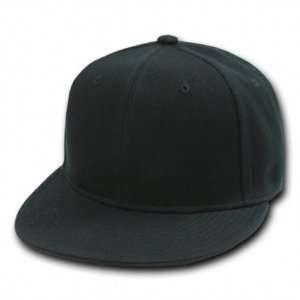   BLACK RETRO FITTED BASEBALL CAP HAT CAPS SIZE 6 7/8 