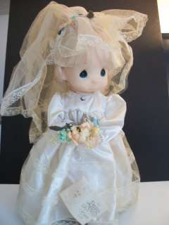 Vintage Precious Moments JESSI Bride Doll On Stand 16  