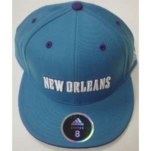   Orleans Hornets Fitted Flat Bill Adidas Hat Size 8: Sports & Outdoors