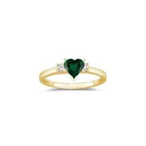  0.10 Cts Diamond & 0.53 Cts Emerald Classic Three Stone 