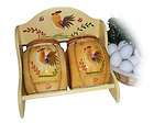 Country Kitchen Rooster Wall Shelf Storage Spice Rack  