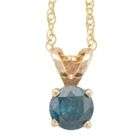    1/4 Carat Genuine Blue Diamond 14k Yellow Gold Necklace
